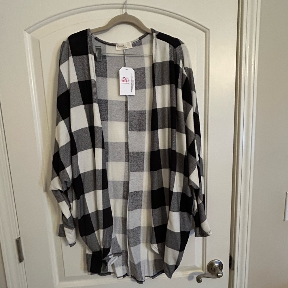 Black & White checkered cardigan